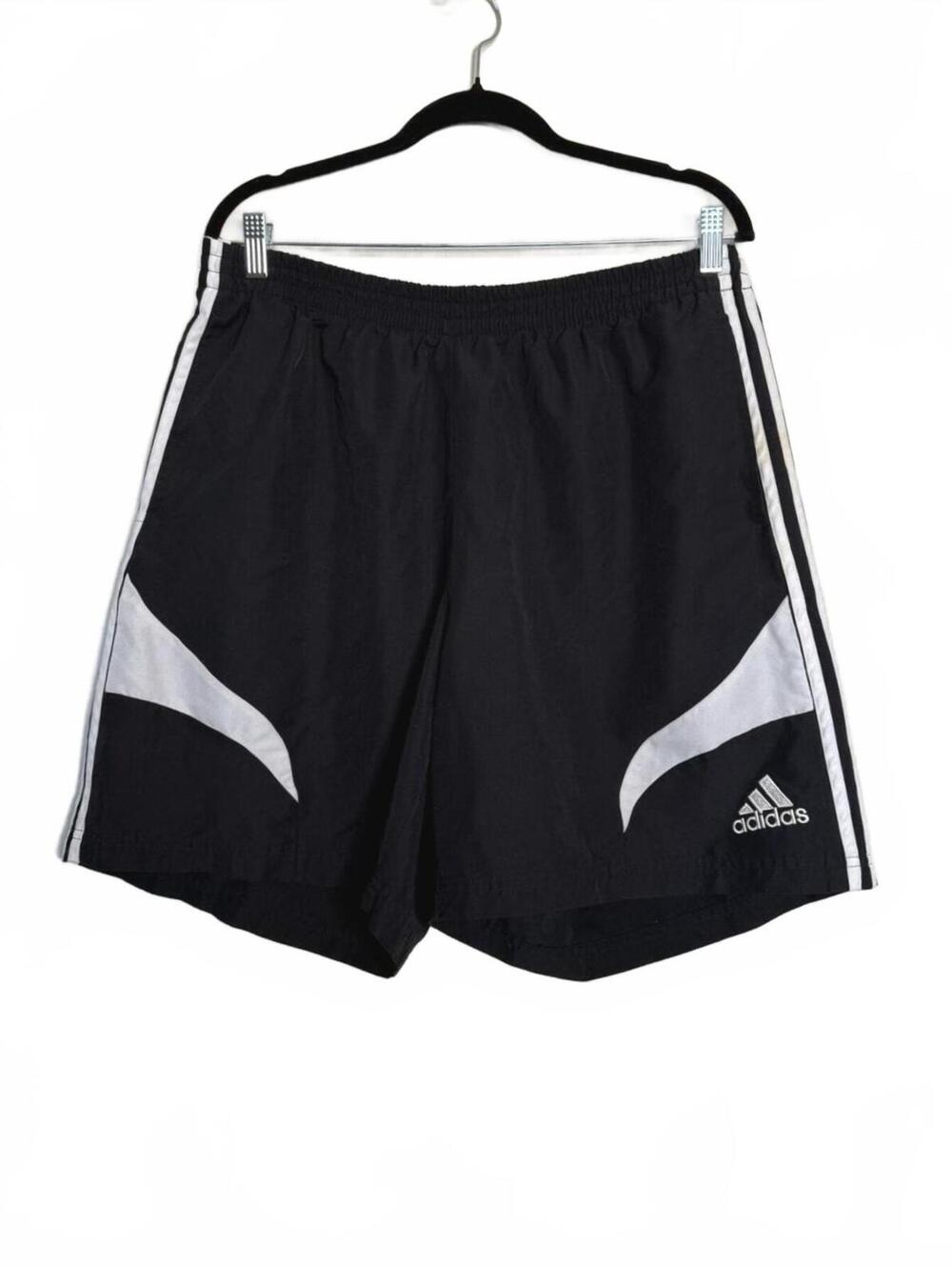 Adidas Black Athletic Shorts with White Accents XL